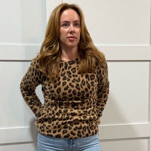 Charter Club 100% Cashmere Leopard Print Sweater